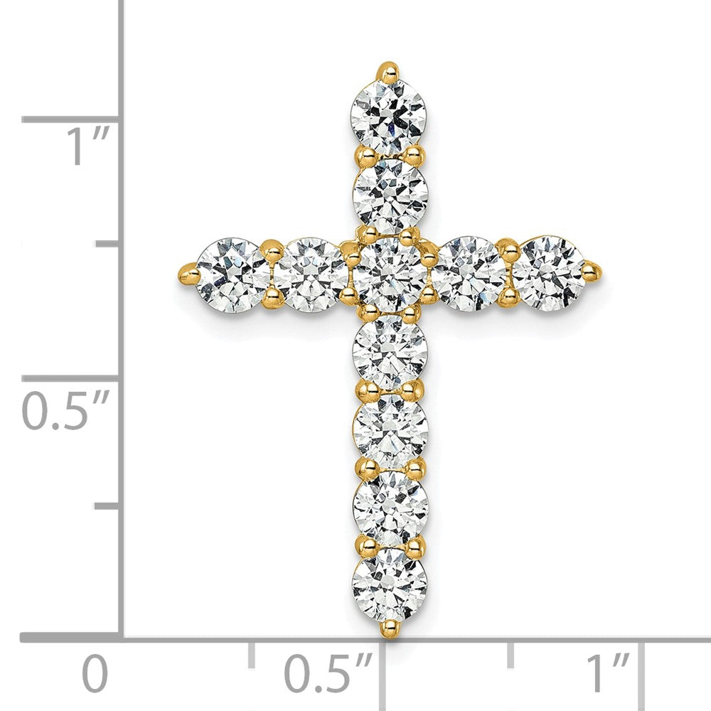 14k 3ct Lab Grown Diamond VS/SI+ G+ Comp Cross Chain Slide Pendant