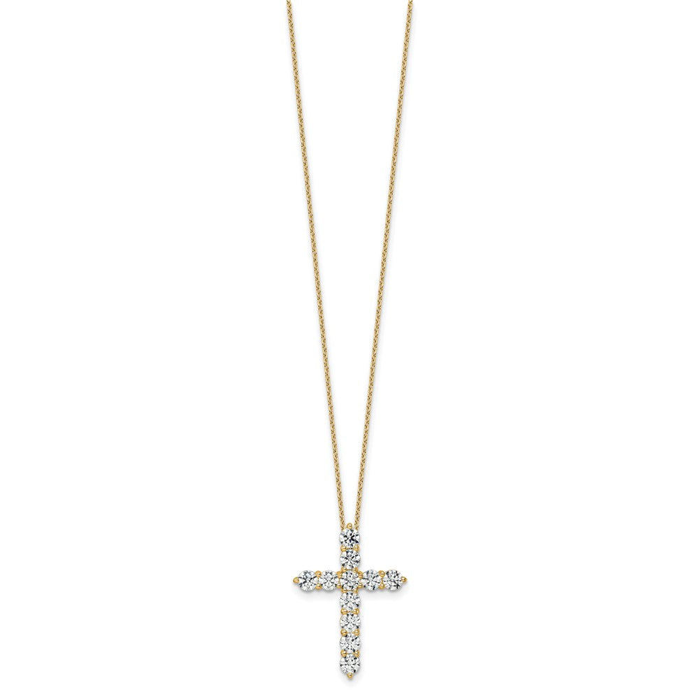 14k 3ct Lab Grown Diamond VS/SI+ G+ Comp 18in Cross Pendant Necklace