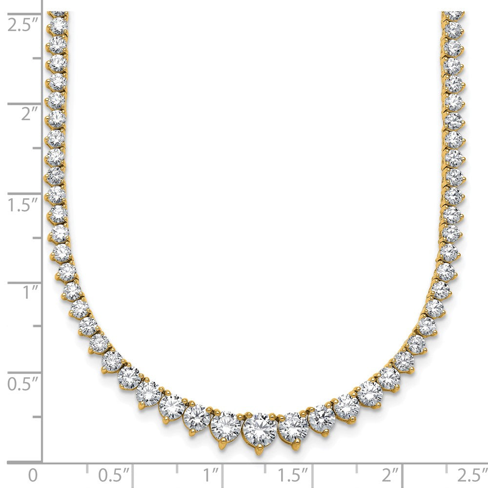 14k 10 7/8ct Cert Lab Grown Diamond VS/SI+ G+ 18in Grad Tennis Necklace