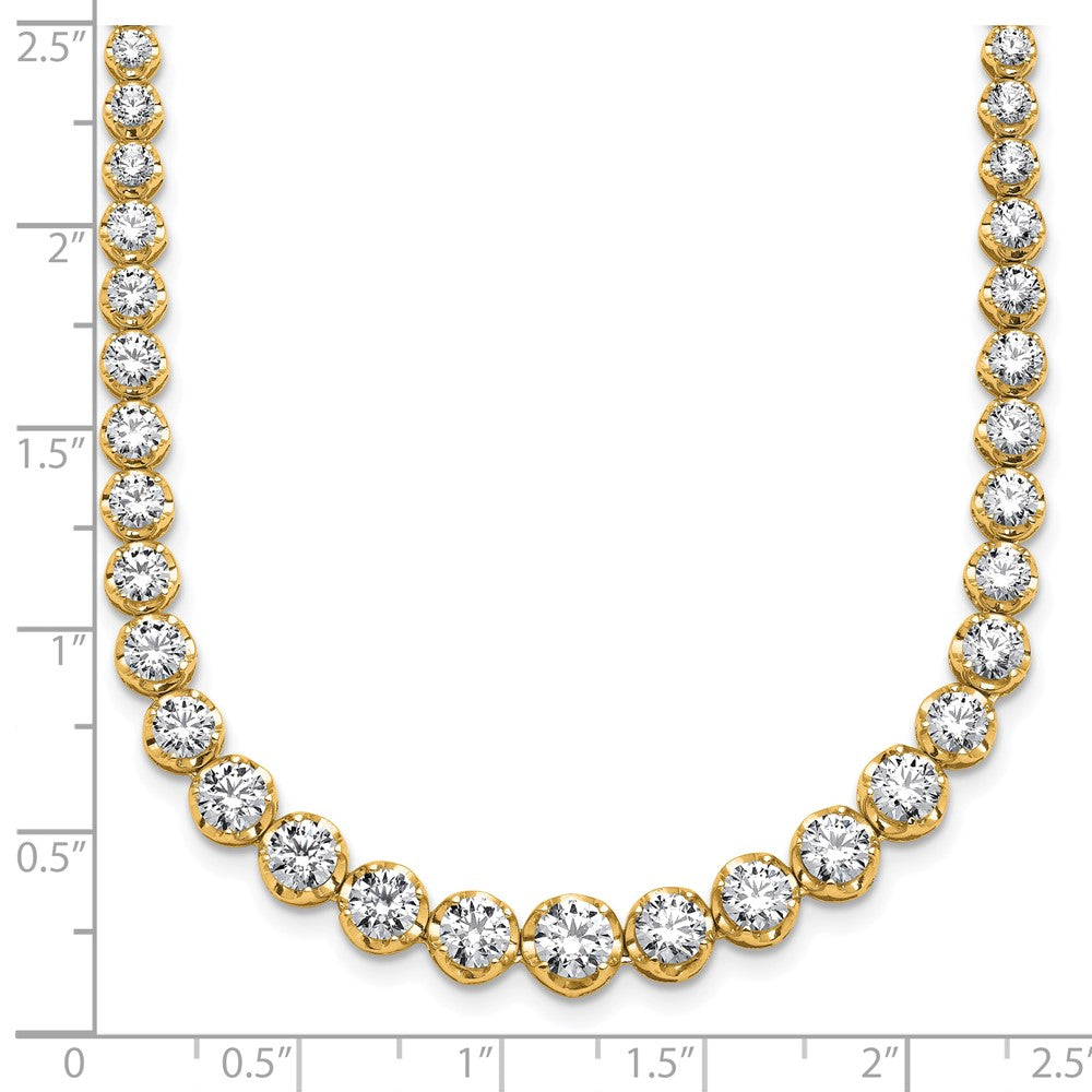 14k 10 1/2ct Lab Grown Diamond VS/SI+ G+ 18in Graduated Tennis Necklace