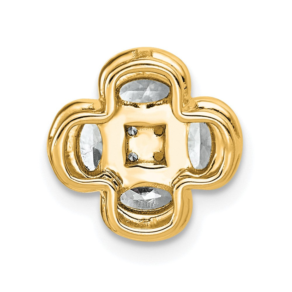 14k 1 1/8ct Lab Grown Diamond VS/SI+ G+ Comp Cluster Chain Slide Pendant
