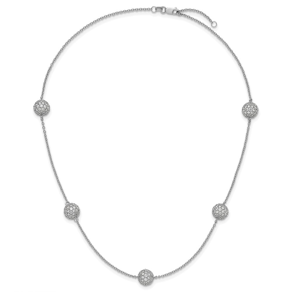 14kw 6 3/4ct Lab Grown Dia VS/SI+ G+ Comp 18in 8mm Sphere Necklace