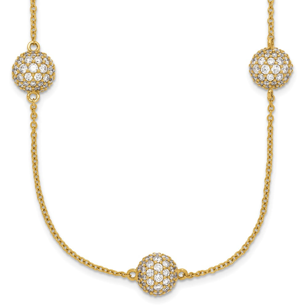 14k 6 3/4ct Lab Grown Diamond VS/SI+ G+ Comp 18in 8mm Sphere Necklace