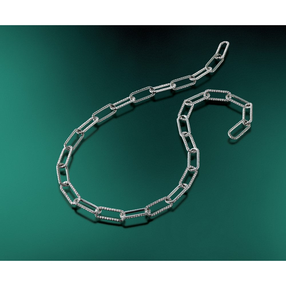 TO 14kw 8 5/8ct Lab Grown Diamond VS+ F+ 18in Comp. Link Necklace