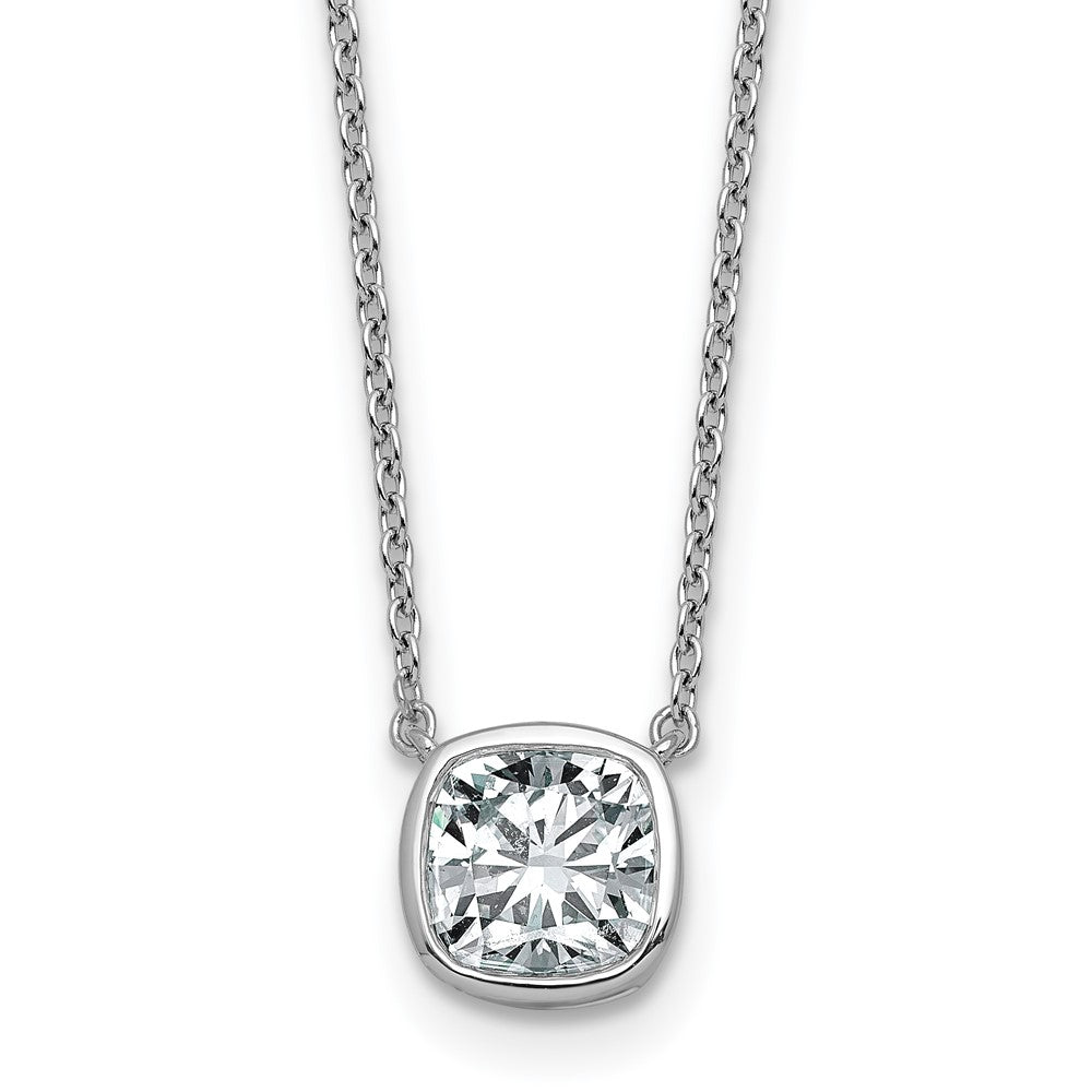 14kw 1 1/2ct Cert Lab Grown Dia VS+ F+ Cushion Comp Bezel Pendant