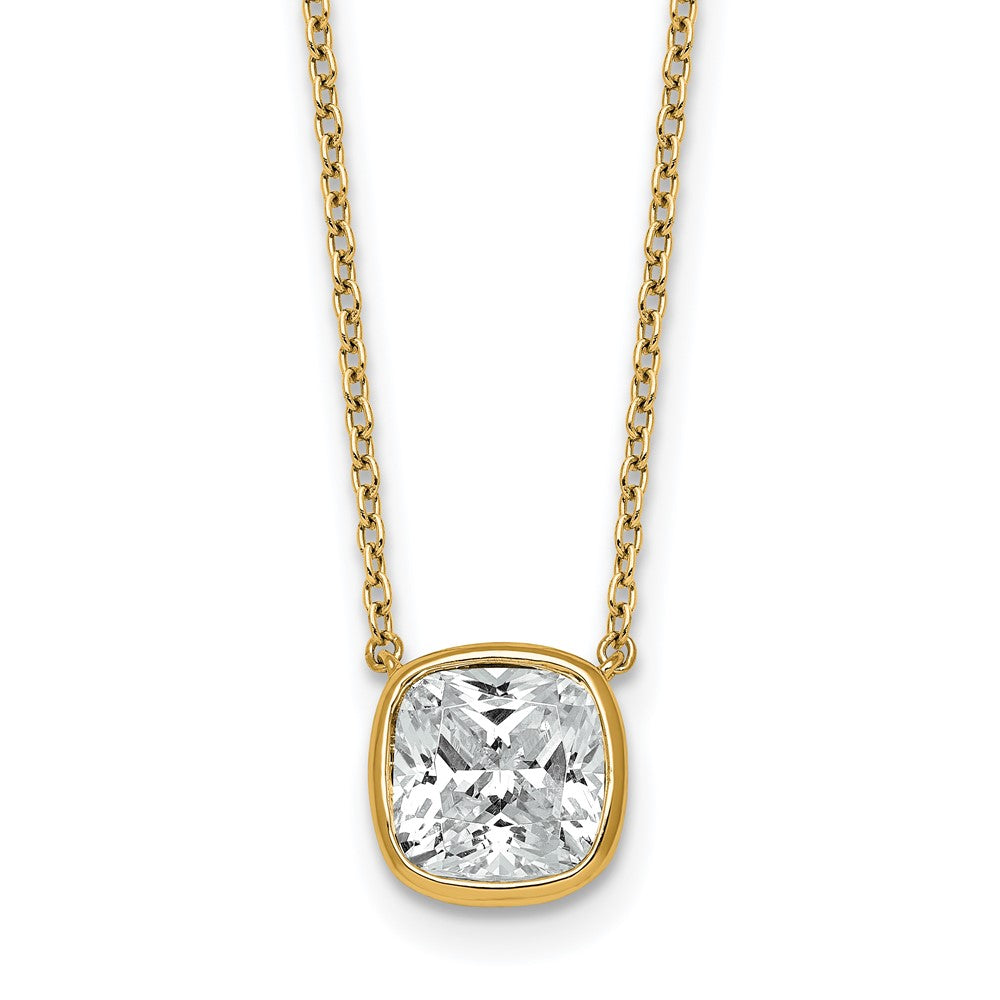 14k 2 1/2ct Cushion Bezel Pendant Mounting
