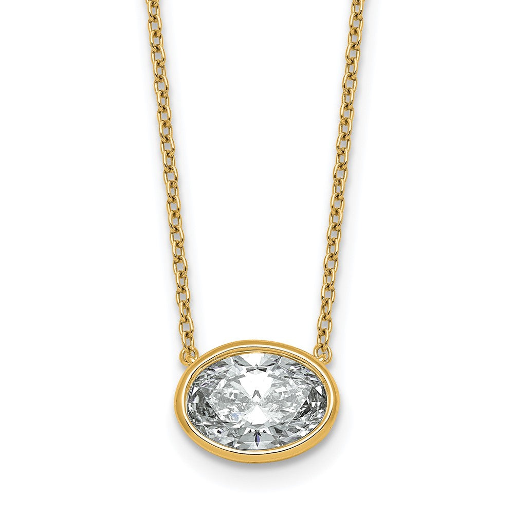 14k 2ct Oval East-West Bezel Pendant Mounting