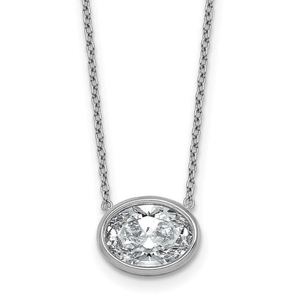 14kw 2 1/2ct Oval East-West Bezel Pendant Mounting