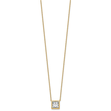 14k 2 1/2ct Cert Lab Grown Dia VS+ F+ Princess Comp 18in Necklace