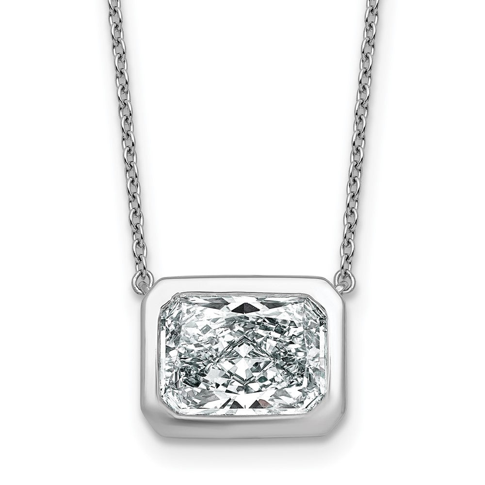 14kw 4ct Cert Lab Grown Diamond VS+ F+ Radiant Comp Bezel Pendant