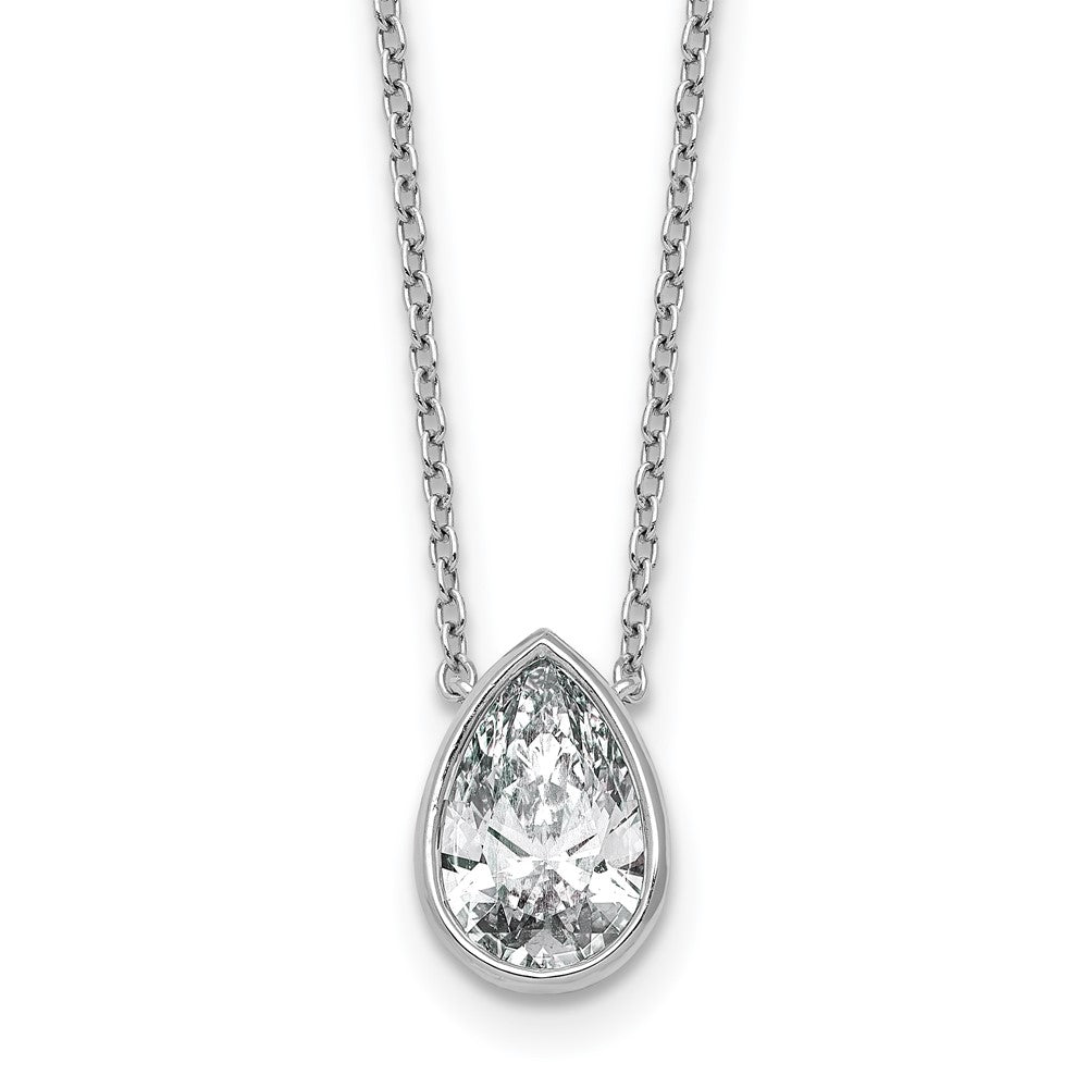 14kw 2ct Cert Lab Grown Diamond VS+ F+ Pear Comp Bezel Pendant