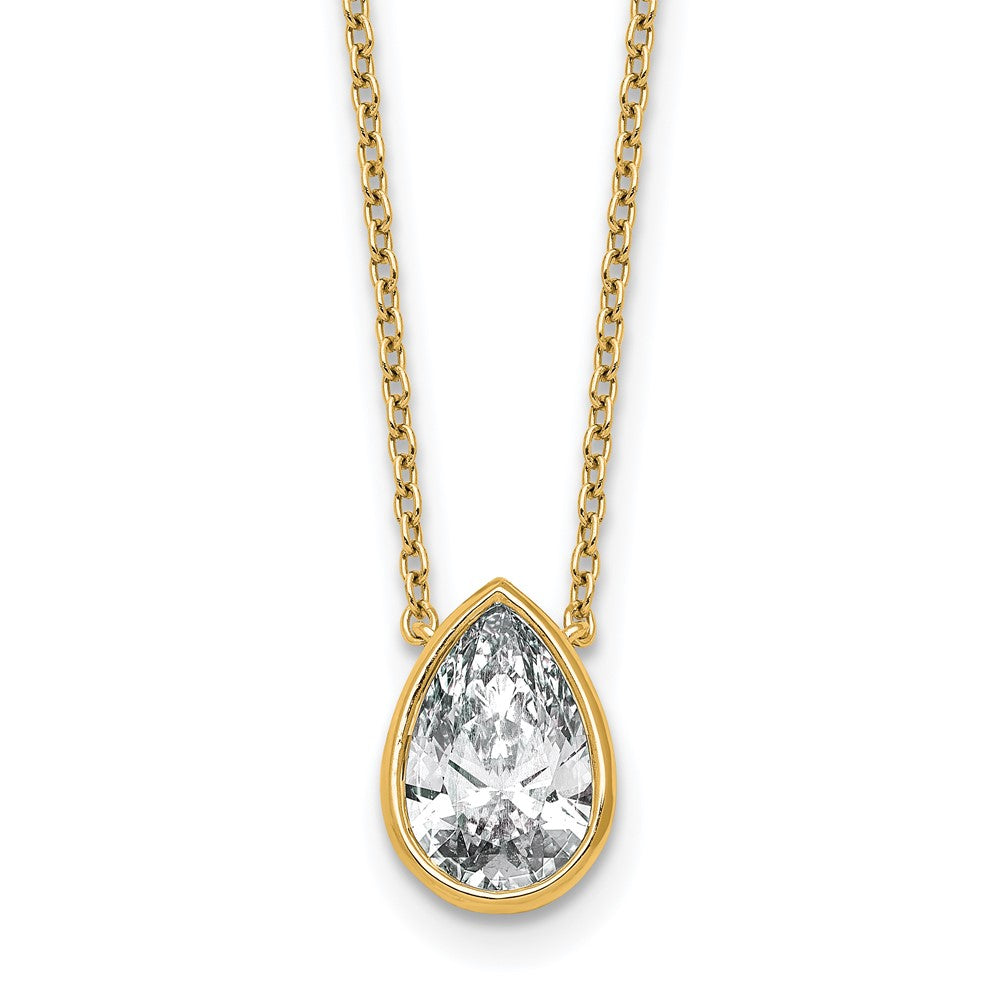 14k 2ct Pear Bezel Pendant Mounting