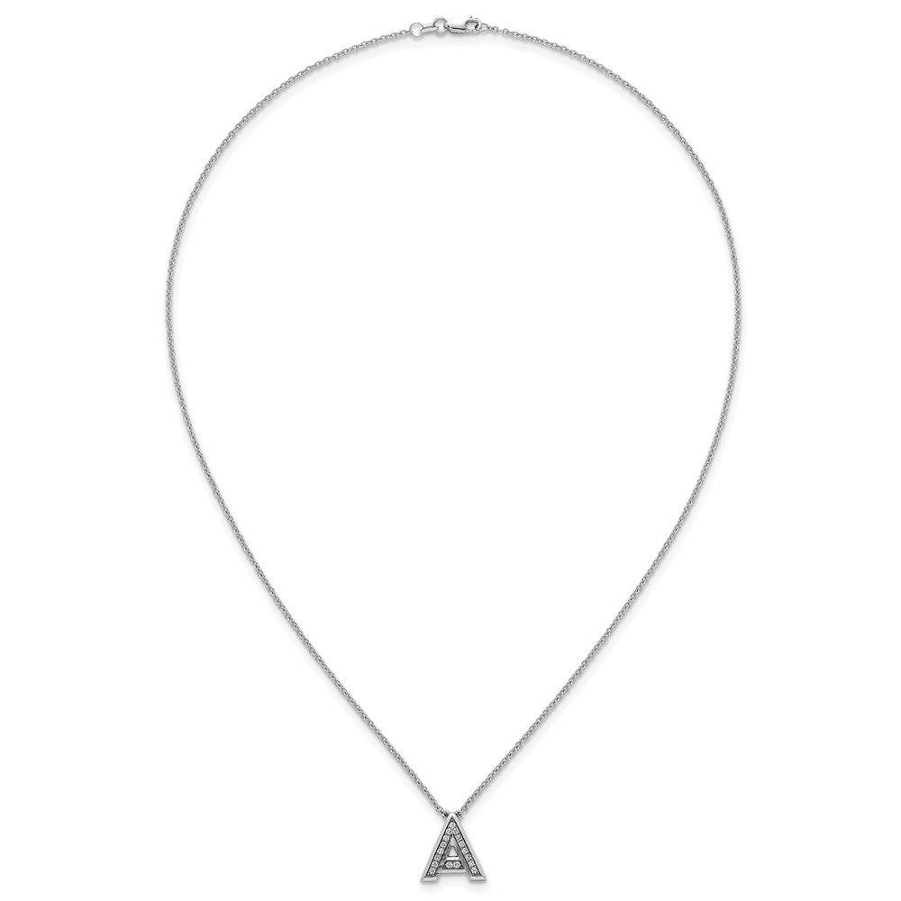 14kw Lab Grown Diamond VS+F+ Initial A Complete Necklace