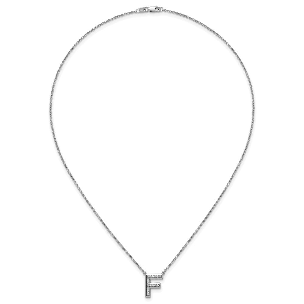14kw Lab Grown Diamond VS+F+ Initial F Complete Necklace