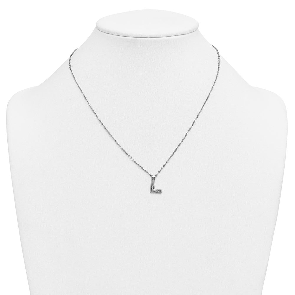14kw Lab Grown Diamond VS+F+ Initial L Complete Necklace