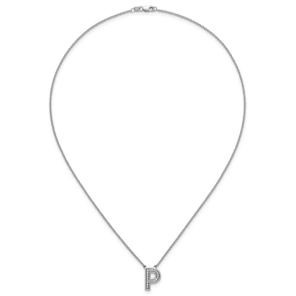 14kw Lab Grown Diamond VS+F+ Initial P Complete Necklace