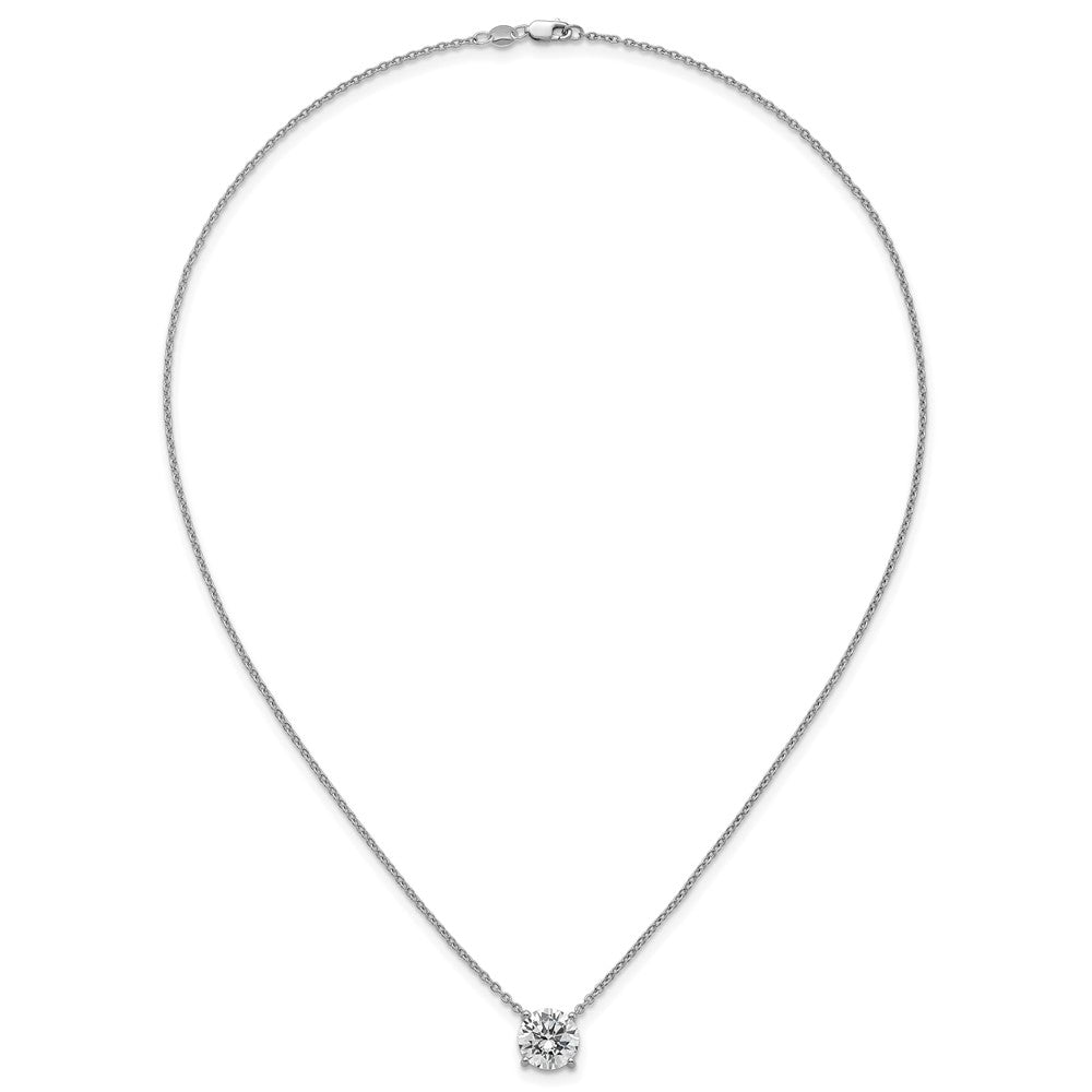 14kw 3 1/2ct Lab Grown Dia VS+ F+ Comp 4 Prong 18in Solitaire Necklace