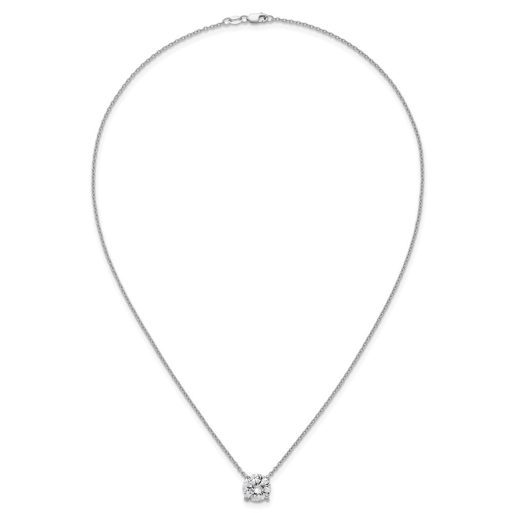 14kw 4ct Lab Grown Dia VS+ F+ Comp 4 Prong 18in Solitaire Necklace
