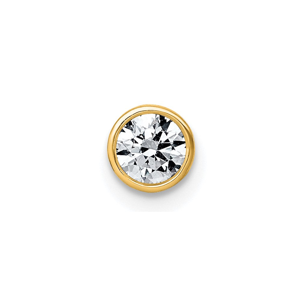 14k 1/3ct Round Bezel Chain Slide Mounting