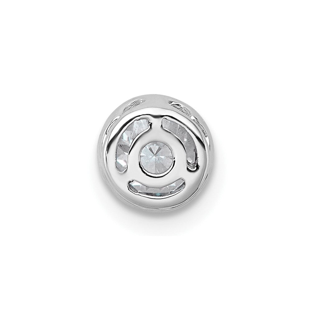 14kw 3/8ct Lab Grown Dia VS+ F+ Round Comp Bezel Set Chain Slide Pendant