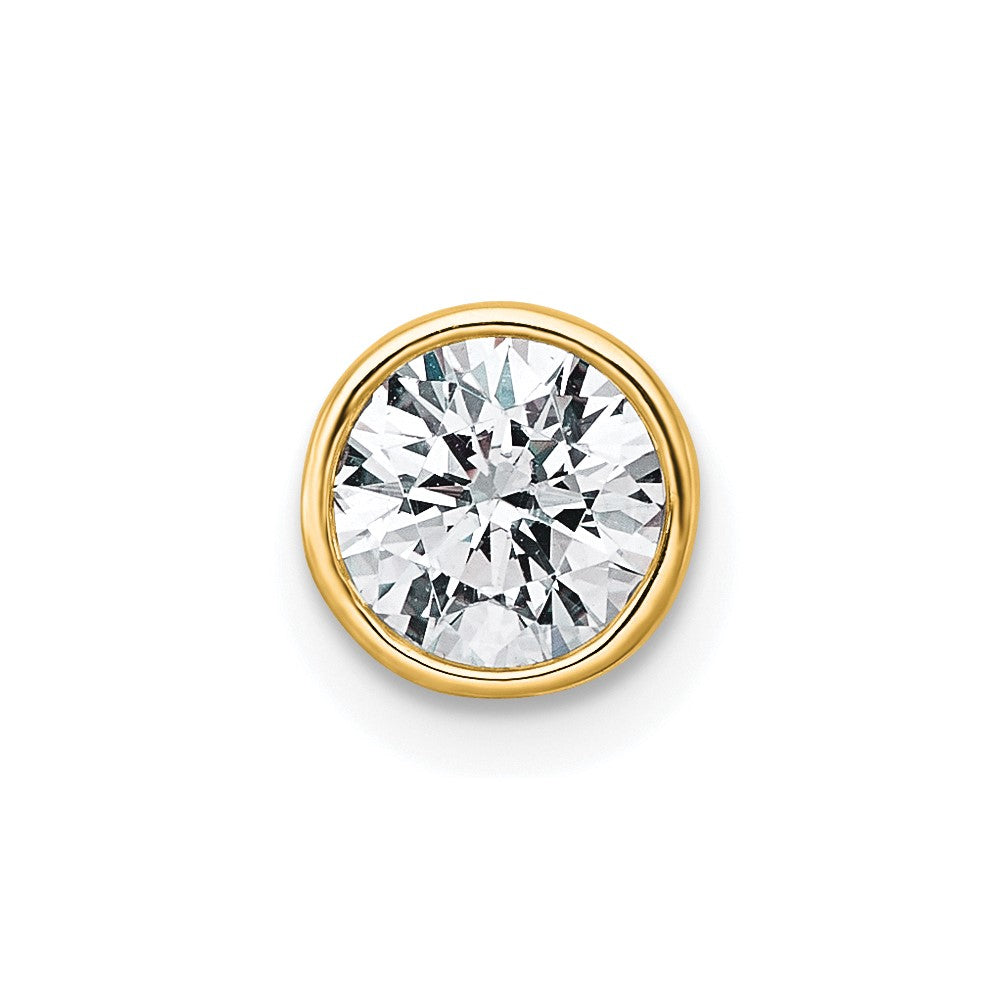 14k 3/4ct Round Bezel Chain Slide Mounting
