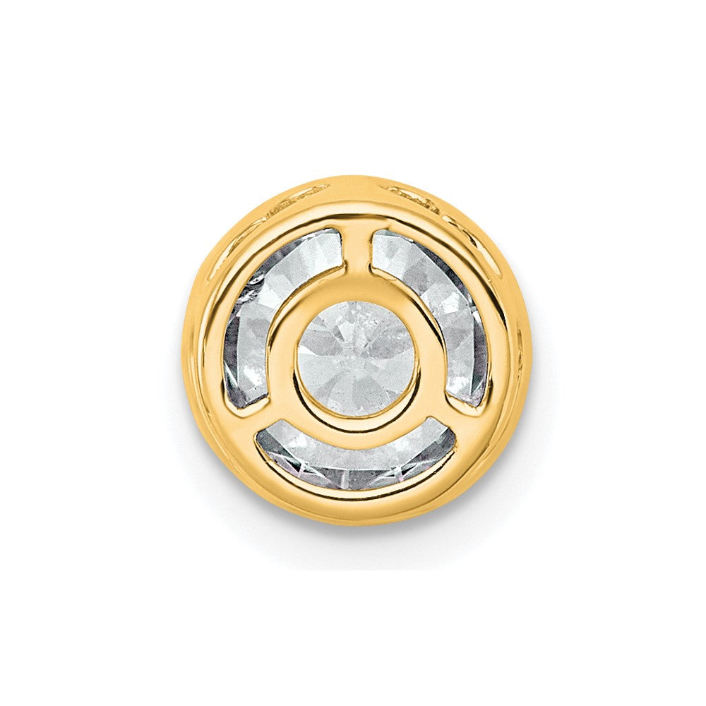 14k 1 1/2ct Lab Grown Dia VS+ F+ Round Comp Bezel Set Chain Slide Pendant