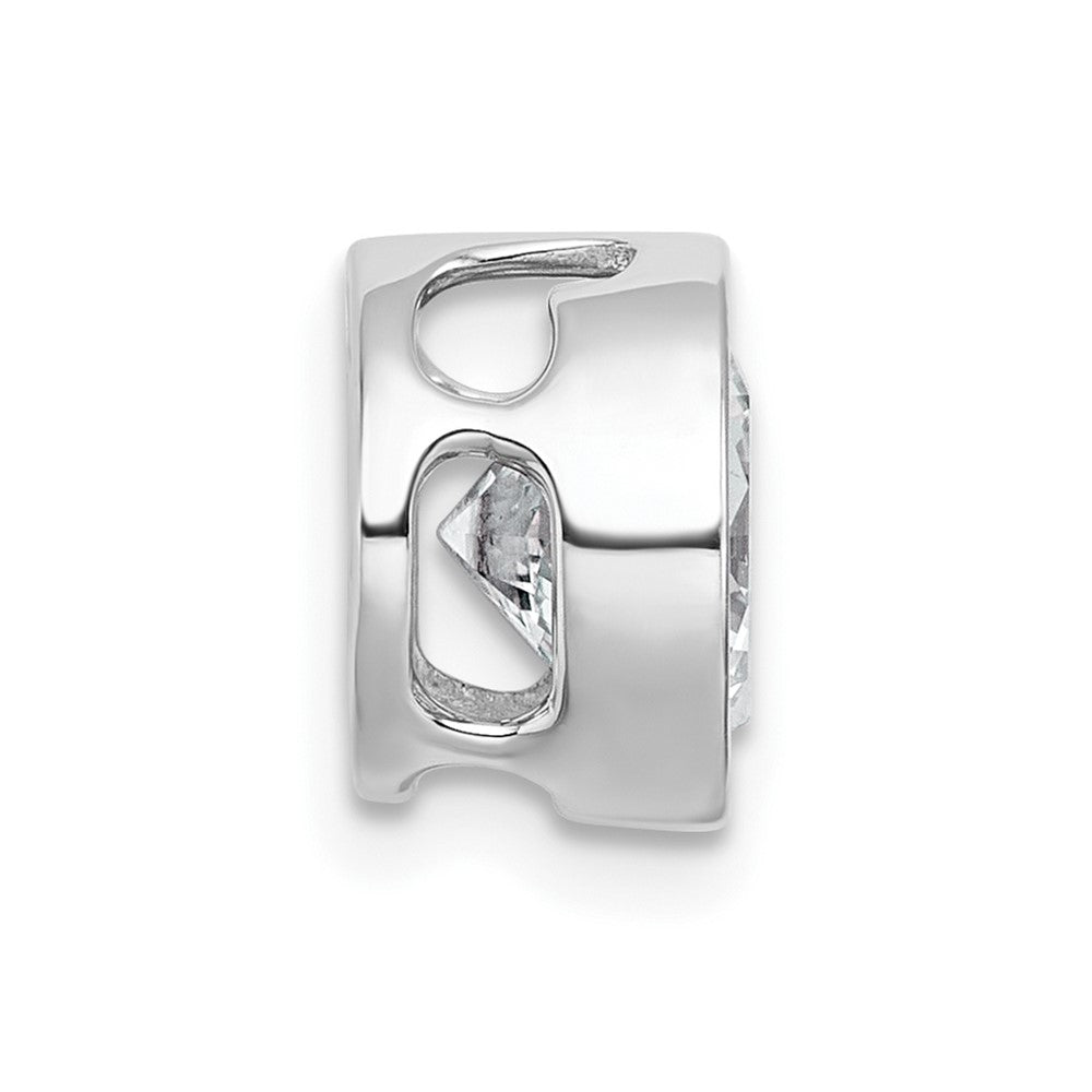 14kw 2ct Lab Grown Dia VS+ F+ Round Comp Bezel Set Chain Slide Pendant