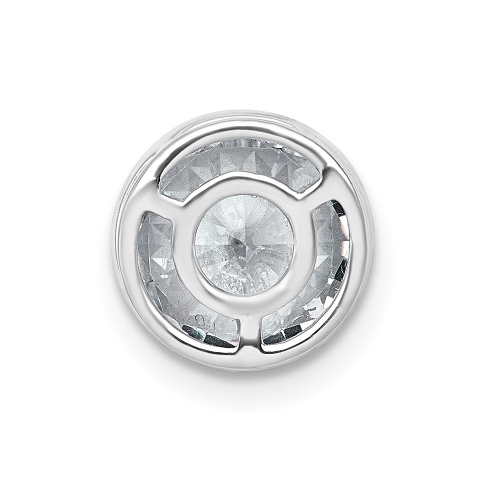 14kw 2 1/2ct Cert Lab Grown Dia VS+ F+ Round Comp Bezel Chain Slide Pendant