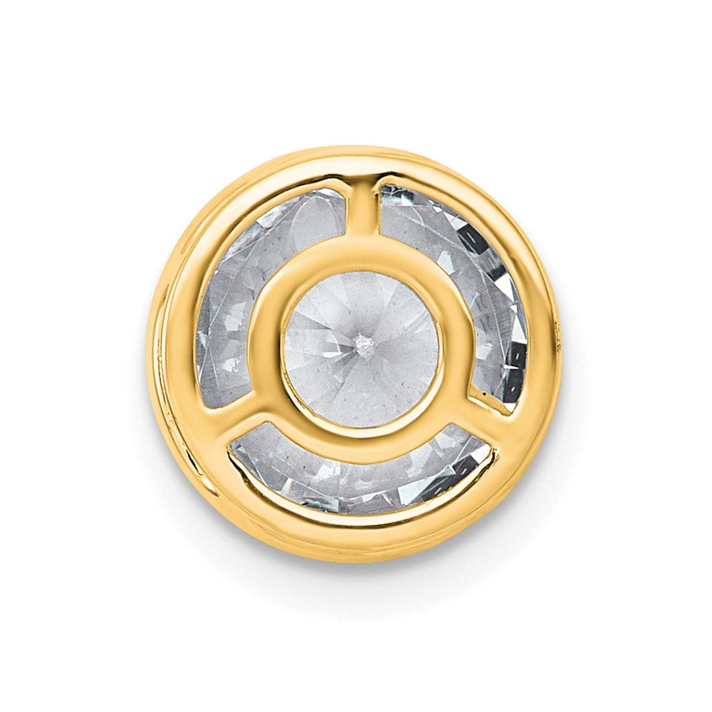 14k 3ct Lab Grown Dia VS+ F+ Round Comp Bezel Set Chain Slide Pendant