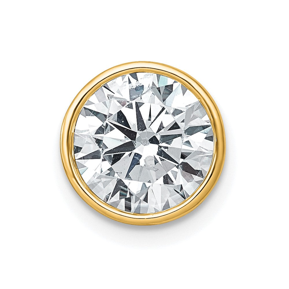 14k 3ct Round Bezel Chain Slide Mounting