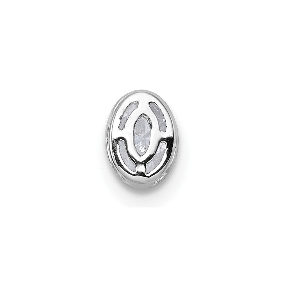 14kw 1/3ct Lab Grown Dia VS+ F+ Oval Comp Bezel Set Chain Slide Pendant