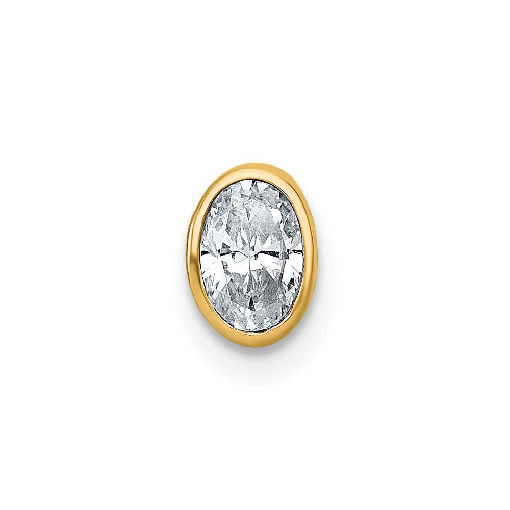 14k 1/3ct Oval Bezel Chain Slide Mounting