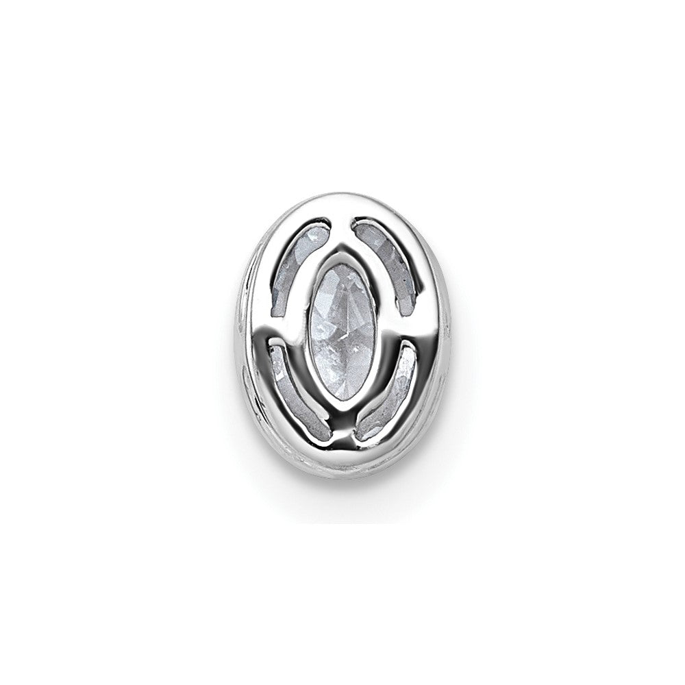 14kw 5/8ct Lab Grown Dia VS+ F+ Oval Comp Bezel Set Chain Slide Pendant