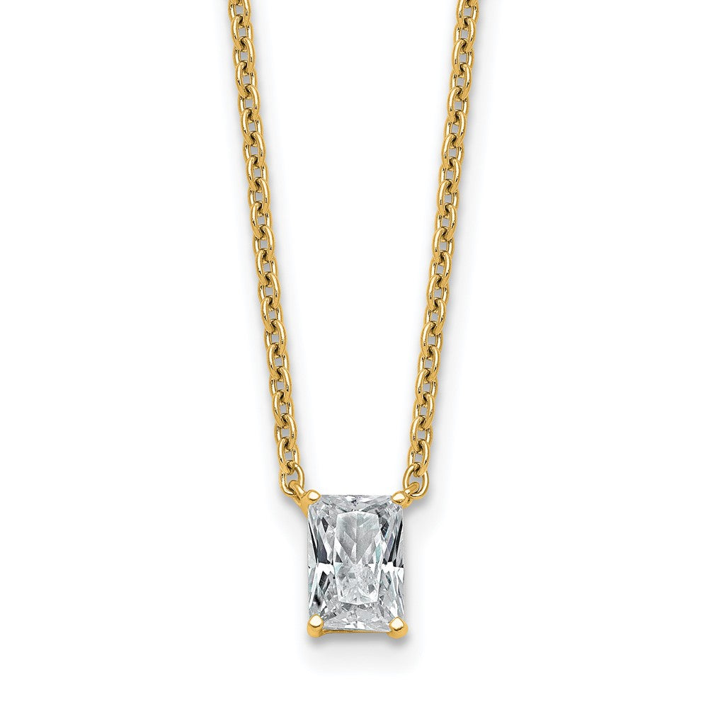 14k 1/2ct Radiant 4 Prong Pendant Mounting
