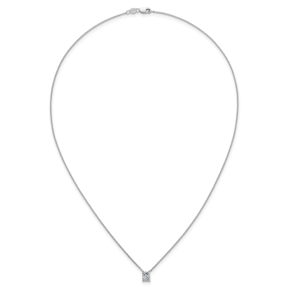14kw 3/4ct Lab Grown Diamond VS+ F+ Radiant Comp 18in Pendant Necklace