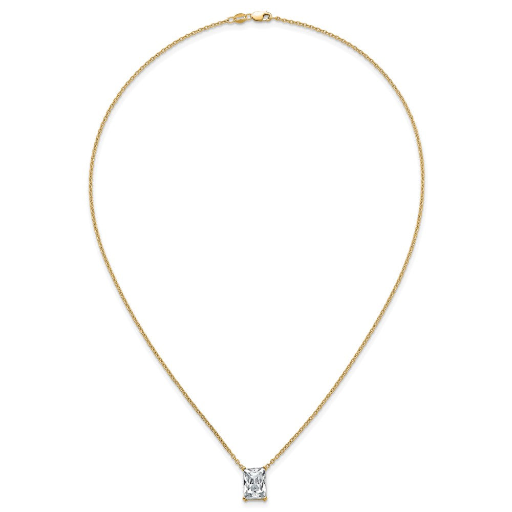 14k 4ct Cert Lab Grown Dia VS+ F+ Radiant Comp 18in Pendant Necklace