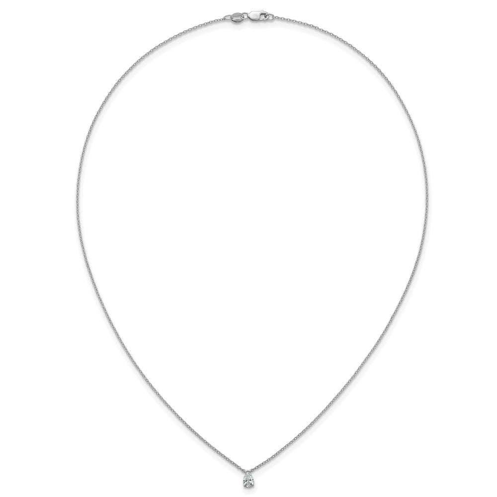 14kw 1/4ct Lab Grown Diamond VS+ F+ Pear Comp 18in Pendant Necklace