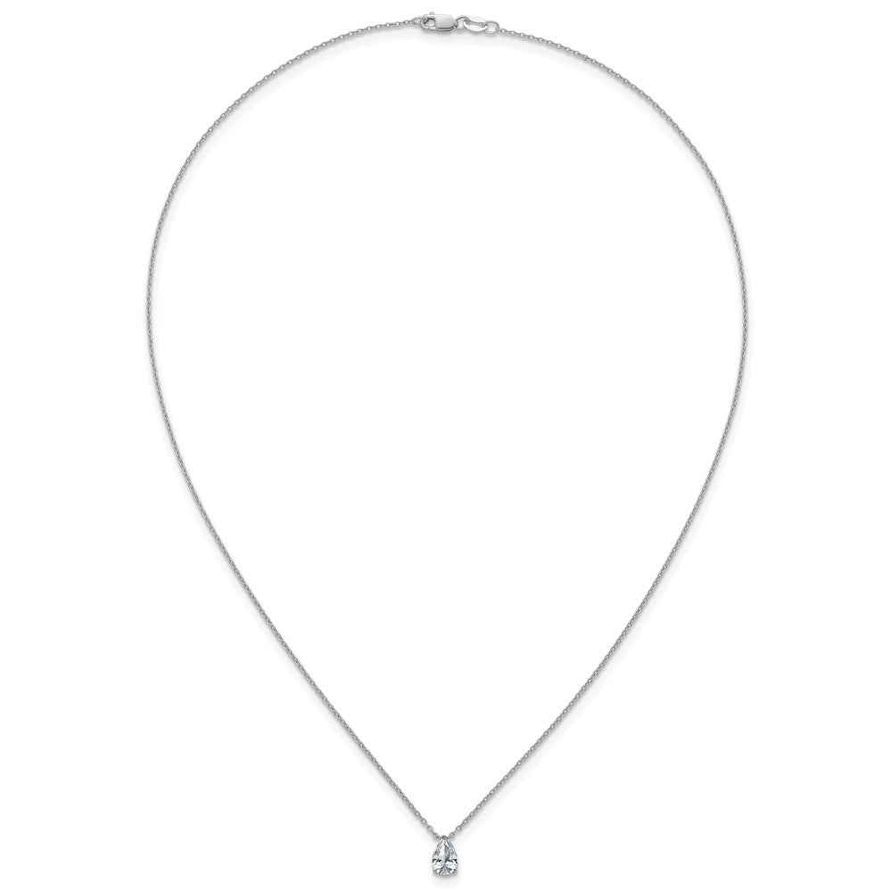 14kw 3/4ct Lab Grown Diamond VS+ F+ Pear Comp 18in Pendant Necklace