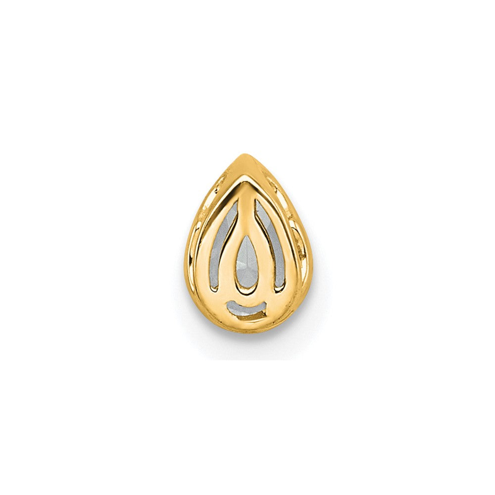 14k 1/3ct Lab Grown Diamond VS+ F+ Pear Comp Bezel Chain Slide