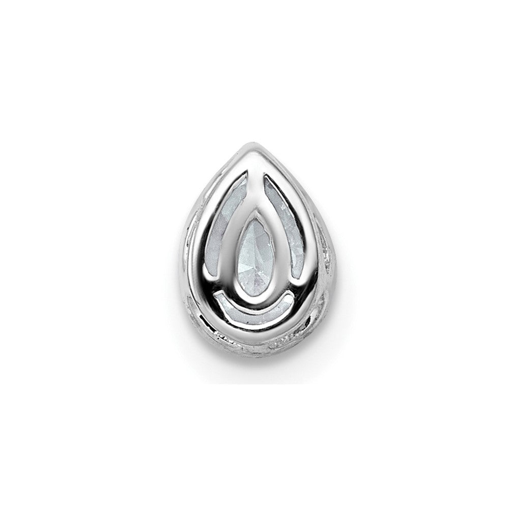 14kw 1/2ct Lab Grown Diamond VS+ F+ Pear Comp Bezel Chain Slide