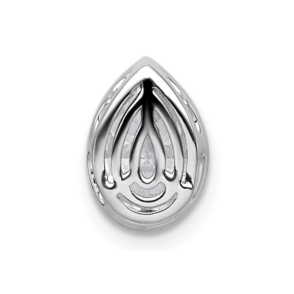 14kw 1 1/2ct Lab Grown Diamond VS+ F+ Pear Comp Bezel Chain Slide