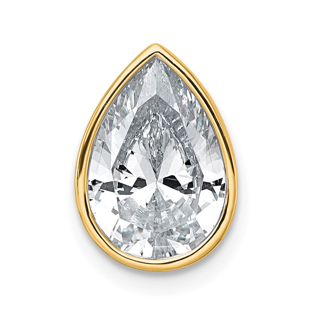 14k 2 1/2ct Pear Bezel Chain Slide Mounting