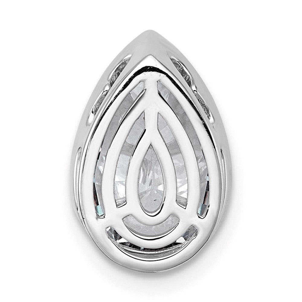 14kw 3ct Lab Grown Diamond VS+ F+ Pear Comp Bezel Chain Slide