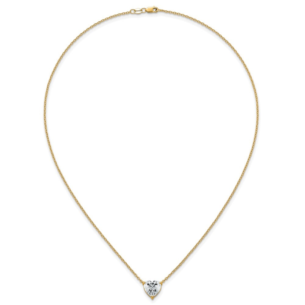 14k 4ct Lab Grown Diamond VS+ F+ Heart Comp 18in Pendant Necklace