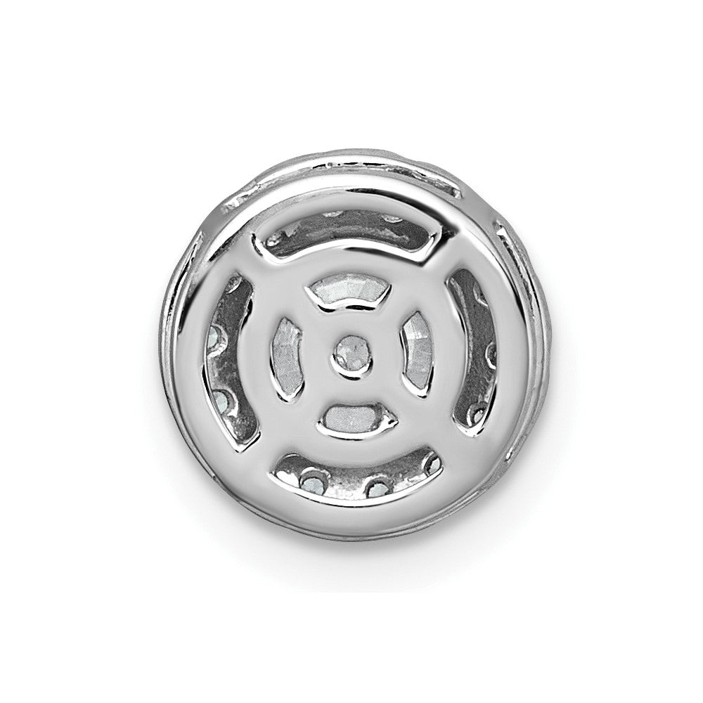 14kw 1 1/4ct Lab Grown DIA VS+ F+ Round Comp Halo Chain Slide Pendant