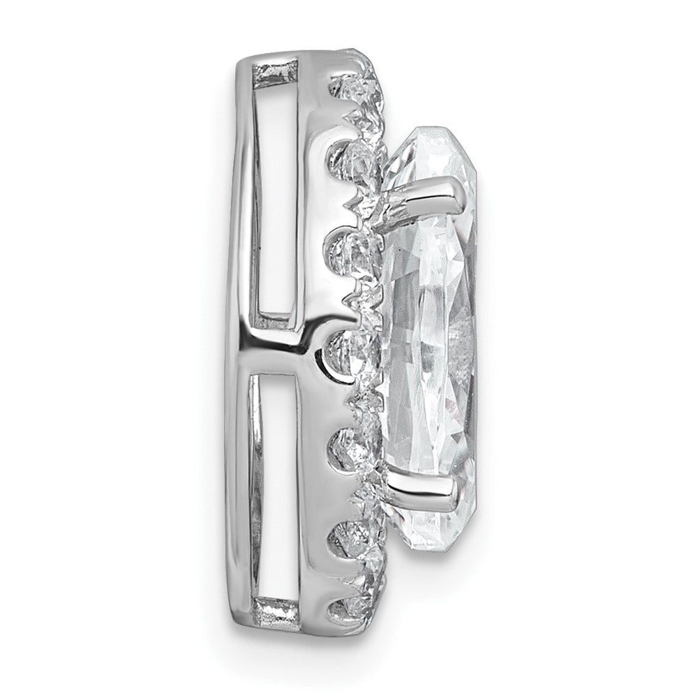 14kw 4 3/4ct Lab Grown Diamond VS+ F+ Round Comp Halo Chain Slide