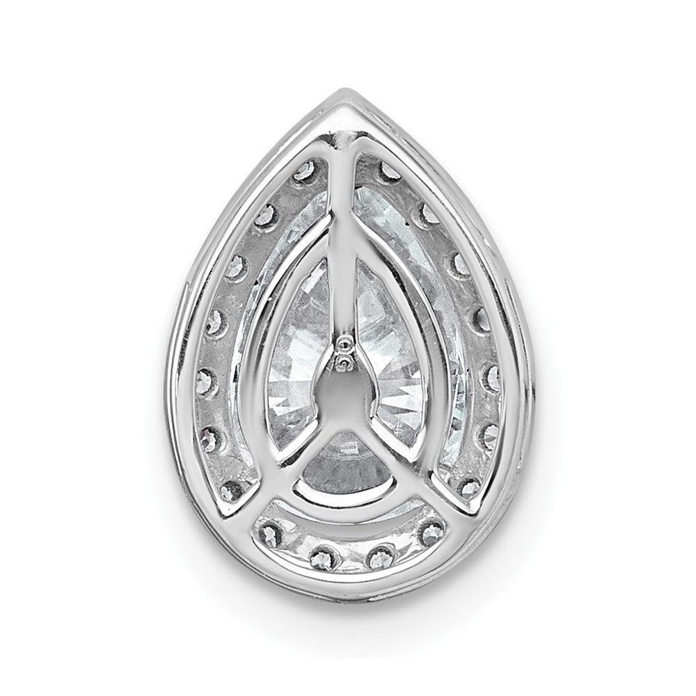14kw 1 3/4ct Lab Grown Diamond VS+ F+ Pear Comp Halo Chain Slide Pendant