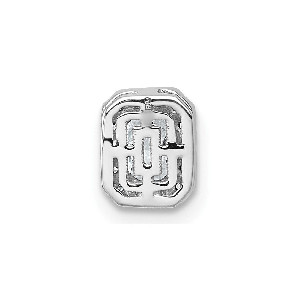 14kw 1/3ct Lab Grown Diamond VS+ F+ Radiant Comp Halo Chain Slide