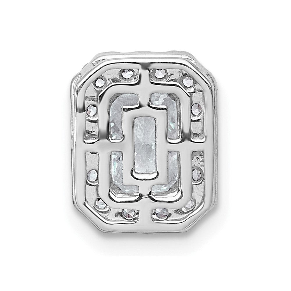 14kw 1 1/3ct Lab Grown Diamond VS+ F+ Radiant Comp Halo Chain Slide
