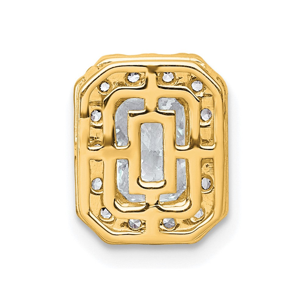 14k 1 1/3ct Cert Lab Grown Diamond VS+ F+ Radiant Comp Halo Chain Slide